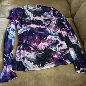 Women's Abstract Purple Long Sleeve Top